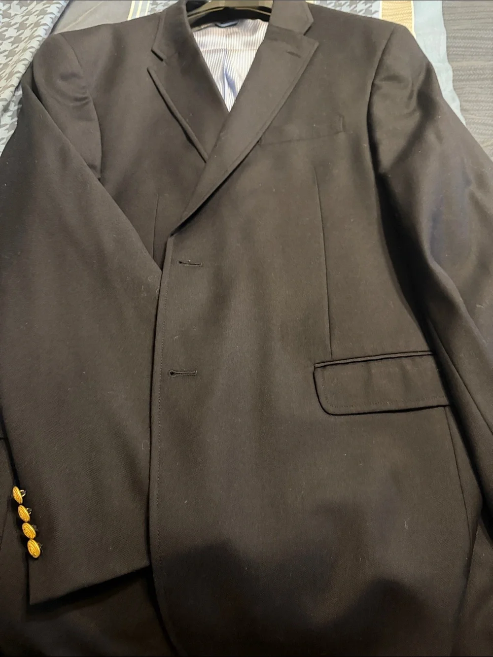 Men's Black Tommy Gil finger Single-Breasted Blazer 46L